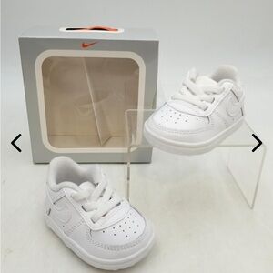 Nike Air Force 1 Low Crib Triple White I Sz 2C CK2201-100 Baby Bootie Sneakers
